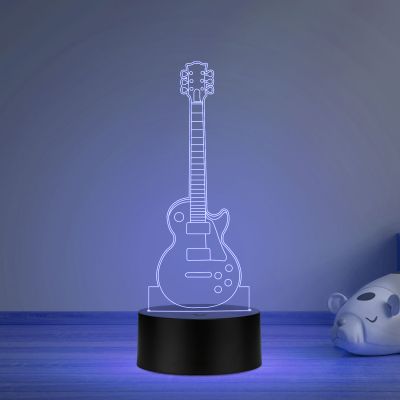 3D Guitar Acrylic LED Night Lamp Birthday Gift 16 Color Changing Light with Remote Control